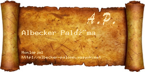 Albecker Palóma névjegykártya